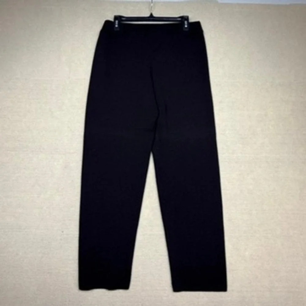 Eileen Fisher Knit Straight Leg Pants Brown Elastic Waist Luxury Workwear
